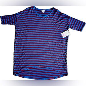 LyLaRoe Striped Red & Blue Irma Top
